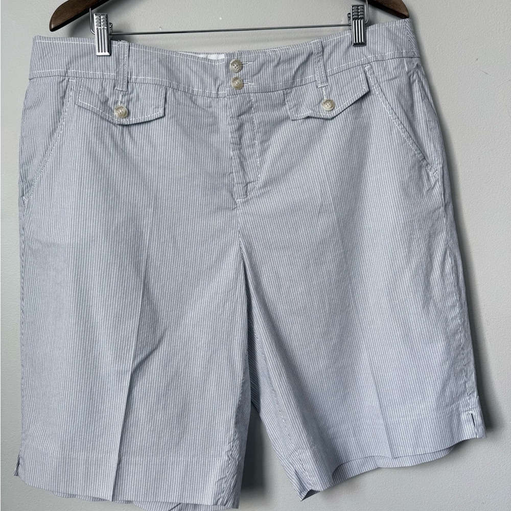 Intro. Light Blue Striped Women's Bermudas